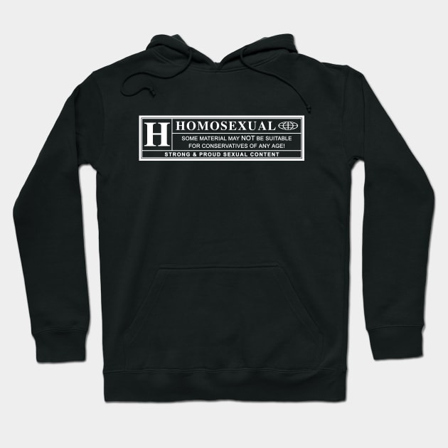 homosexual warning laberl Hoodie by chromatosis